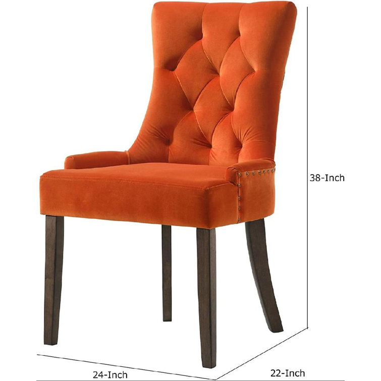 ZHENMIAO XINLEI TRADING INC Tufted Velvet Upholstered Parsons Chair